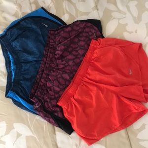 Lot of 3 womens Nike running shorts, size Small